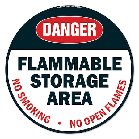 Flammable Storage Area 16in Non-Slip Floor Marker, 3PK